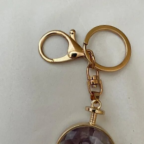 Set of 2 Keychains Amethyst Chips & Lavender Dried Flowers - Picture 12 of 12